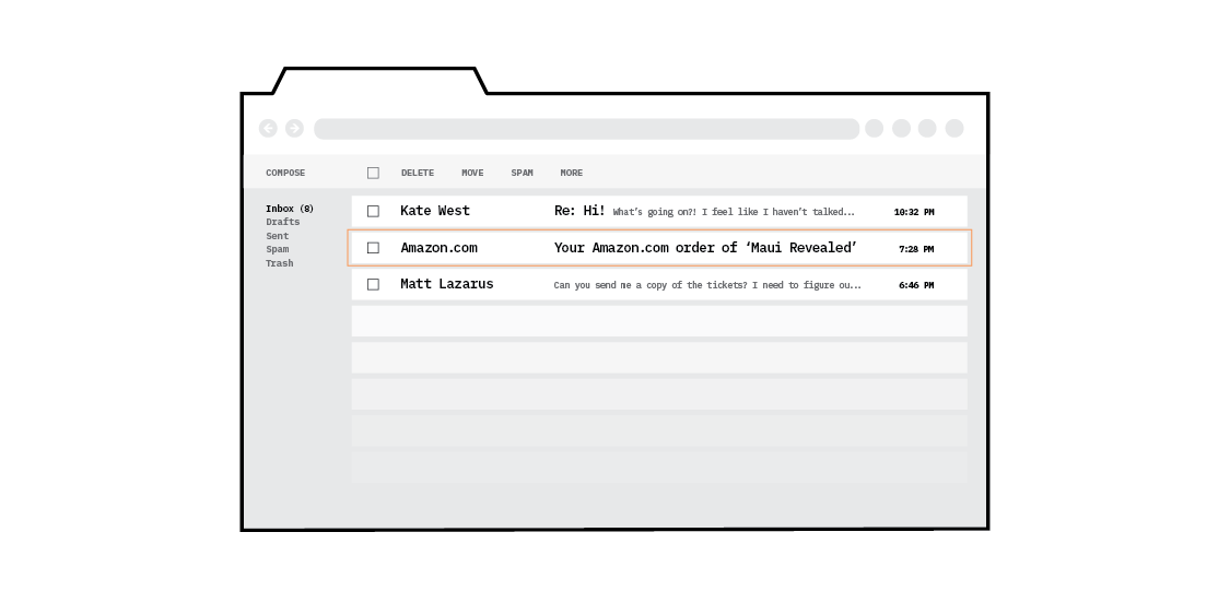 Figure 8: Email purchase receipts